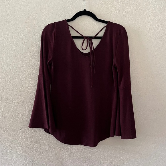 Loft flare-sleeve tie-back knit top - Picture 2 of 5